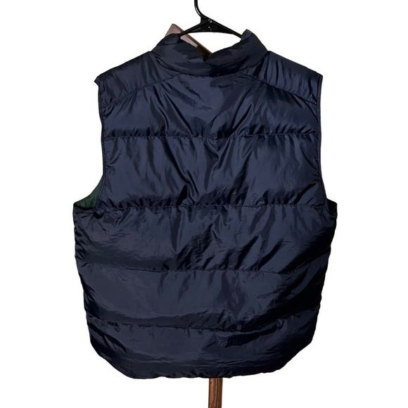 Polo Ralph Lauren Reversible Down Puffer Vest Navy Green Mens Large - Picture 3 of 7